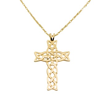 9ct Gold 1.7g 18 inch Cross Pendant with Chain